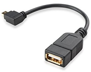 conecto CC20026 USB-OTG Adapter-Kabel, Micro-USB 2.0-Winkel-Stecker USB-Buchse Typ A für Speicher-Stick und andere Geräte (1 Stück), 0,10m
