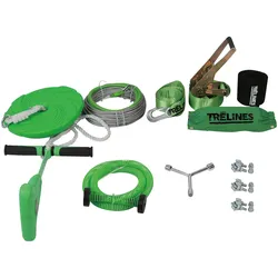 Trelines Seilrutsche mit Bremse 30m, mehrfarbig