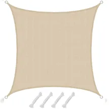 AMANKA UV Sonnensegel 3x3 m HDPE Quadrat Sonnenschutz Überdachung Garten Balkon Beige