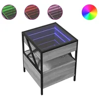 VidaXL Nachttisch mit Infinity-LED Grau Sonoma 40x40x51 cm