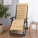 Morbuy Deckchair Auflagen für Gartenliegen, Sonnenliege Kissen Tragbare Garten Innenhof Gepolstertes Bett Relax-Liegestuhl Sitzauflage für Deckchair, Innen, Außen (48x160cm,Beige)