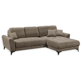 ed exciting design Ecksofa Dunkelbraun, & 3 Zierkissen