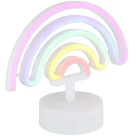 GLOBO Tischleuchte Neonleuchte Regenbogen Deko Spielzimmerlampe Batterie LED H 19,5 cm