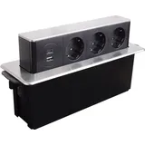 Designlight Mehrfachsteckdose 3x SCHUKO Schwarz 1 St.