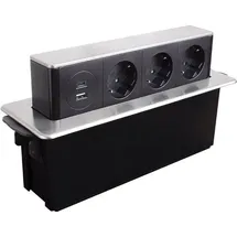 Designlight Mehrfachsteckdose 3x SCHUKO Schwarz 1 St.