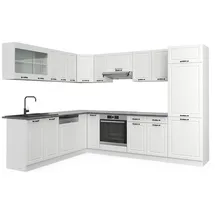 Vicco Küchenzeile R-Line Winkelküche L-Form 287 cm Weiß