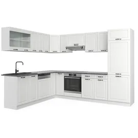 Vicco Küchenzeile R-Line Winkelküche L-Form 287 cm Weiß