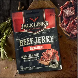 Jack Link's Jack Links Beef Jerky 12 x 25 g) Beutel, Original – Funktionelle Lebensmittel – Eiweiß-Snacks