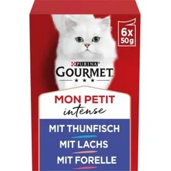 GOURMET Mon Petit Intense 8x6x50g mit Thunfisch, Lachs, Forelle