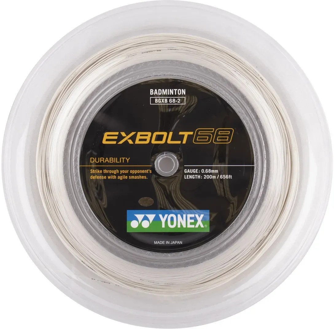 Yonex Badmintonsaite Exbolt 68 (Haltbarkeit) weiss 200m Rolle