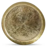Riffelmacher & Weinberger Riffelmacher Dekoteller mit Strahlendesign 32 cm 70575 | Silber - Dekotablett Dekoschale Metall Tischschmuck Ganzjahresdeko (Gold)