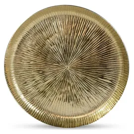 Riffelmacher & Weinberger Riffelmacher Dekoteller mit Strahlendesign 32 cm 70575 | Silber - Dekotablett Dekoschale Metall Tischschmuck Ganzjahresdeko (Gold)
