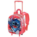 Lilo & Stitch Lilo und Stitch Thing-Kleiner 3D Rucksack Rädern, Rosa,