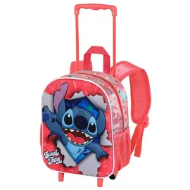 Lilo & Stitch Lilo und Stitch Thing-Kleiner 3D Rucksack Rädern, Rosa,