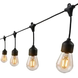 Lumi Jardin Lichterkette schwarz 6,5 m 10 Glühbirnen inkl. LED-Lampe