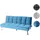 Mendler Sofa HWC-K21, Klappsofa Couch Schlafsofa, Nosagfederung Schlaffunktion Liegefläche 181x107cm ~ Samt, blau
