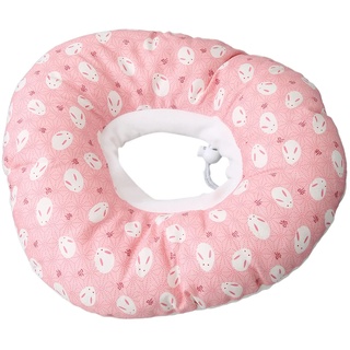 Seitenschläfer-Piercing, Ohrloch-Piercing-Kissen, Ohr-Piercing-Pad, Ohrenschutz, Niedlicher Hasen-Druck, Druck-Ohrenschmerzen-Entlastungskissen für Seitenschläfer, 29,2 Cm (blau) (Rosa)