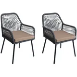 Proregal Gartenstuhl 81 x 54 x 62 cm anthrazit 2 St.