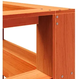 vidaXL Kopfteil mit bücherregal L-form wachsbraun 135 cm massivholz