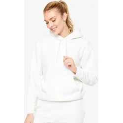 Kapuzenpullover Damen warm - 500 weiss baumwollweiß|- L