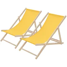 ECD Germany Sonnenliege 117 x 52 x 83 cm Gelb
