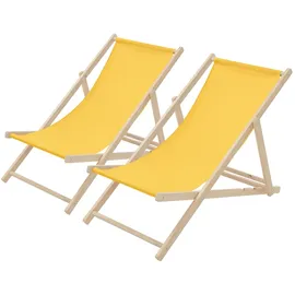 ECD Germany Sonnenliege 117 x 52 x 83 cm Gelb