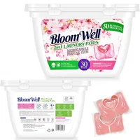 Wäschekapseln, Waschmittel Pods All in One, Tiefenreinigung, Duftausstrahlung, Macht Kleidung Weich und Glatt, mit Drei Effekten in Einem, Waschmittel für Weiß und Farbe, 30 Tabletten
