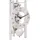 HERMLE Skelett-Tischuhr mit eloxierten Aluminiumsäulen - Dreieck 23025-X40721, arabisches Zifferblatt Glas, Silber, Werk vernickelt, 19,5cm x 11cm x 9cm