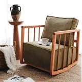 JVmoebel Schaukelsessel Polstersessel Sessel Wohnzimmer Stoff Grün Einsitzer Sitzer Design (1-St., Sessel), Made in Europa grün