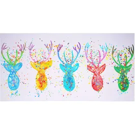 MCW Ölgemälde Hirsche Handgemalt