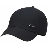 Nike Club Unstructured Metal Swoosh Cap in black/metallic silver,