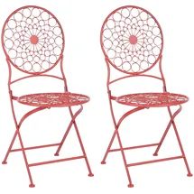 Beliani Gartenstuhl Set von 2 Provence Stil Rot