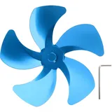Ofenventilator Mit 5 Flügeln Aus Aluminiumlegierung Für Verbesserte Warmluftzirkulation – Blaues Kaminventilator-zubehör