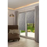 K-HOME Thermorollo Verdunklungsrollo ohne Bohren Grau Bedruckt B40 x