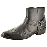 My Perfect Pair Western-Cowboy-Stiefelette für Herren und Herren, spitzer Zehenbereich, durchgehender Reißverschluss, Schwarz , 45 EU - 45 EU