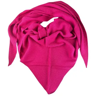 Trachtenland Dreieckstuch XL Strick Halstuch - Dirndltuch Schal mit Reismuster, Dreieckstuch rosa