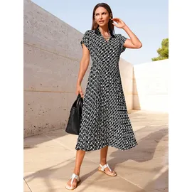 Inspirationen Druck-Kleid Etuikleid Schwarz 38