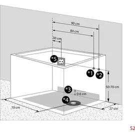 AcquaVapore Seniorendusche und Sitzwanne Kombination Badewanne mit Tür 110 x 68 x 205 cm (S08D-TH-B-L)
