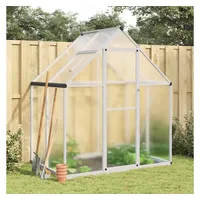 VidaXL Gewächshaus mit Fundamentrahmen Silbern 169x114x195 cm Alu