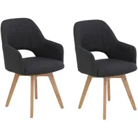 Hela 4-Fußstuhl STADE (Set, 2 St), 360° drehbar,Massivholz 4-Fuß,Armlehnen,Ausschnitt