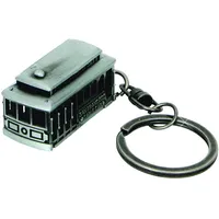 San Francisco Cable Car Metal 3D Key Chain Shiny Pewter 59435 by City Coffee Mugs