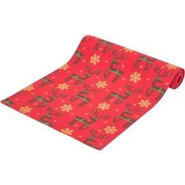 Homescapes TISCHLÄUFER Weihnachten – Rentier rot, 35 X 250 cm, 100% Baumwolle