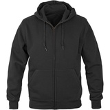 Premium Kapuzen Pullover Zip schwarz, Größe S