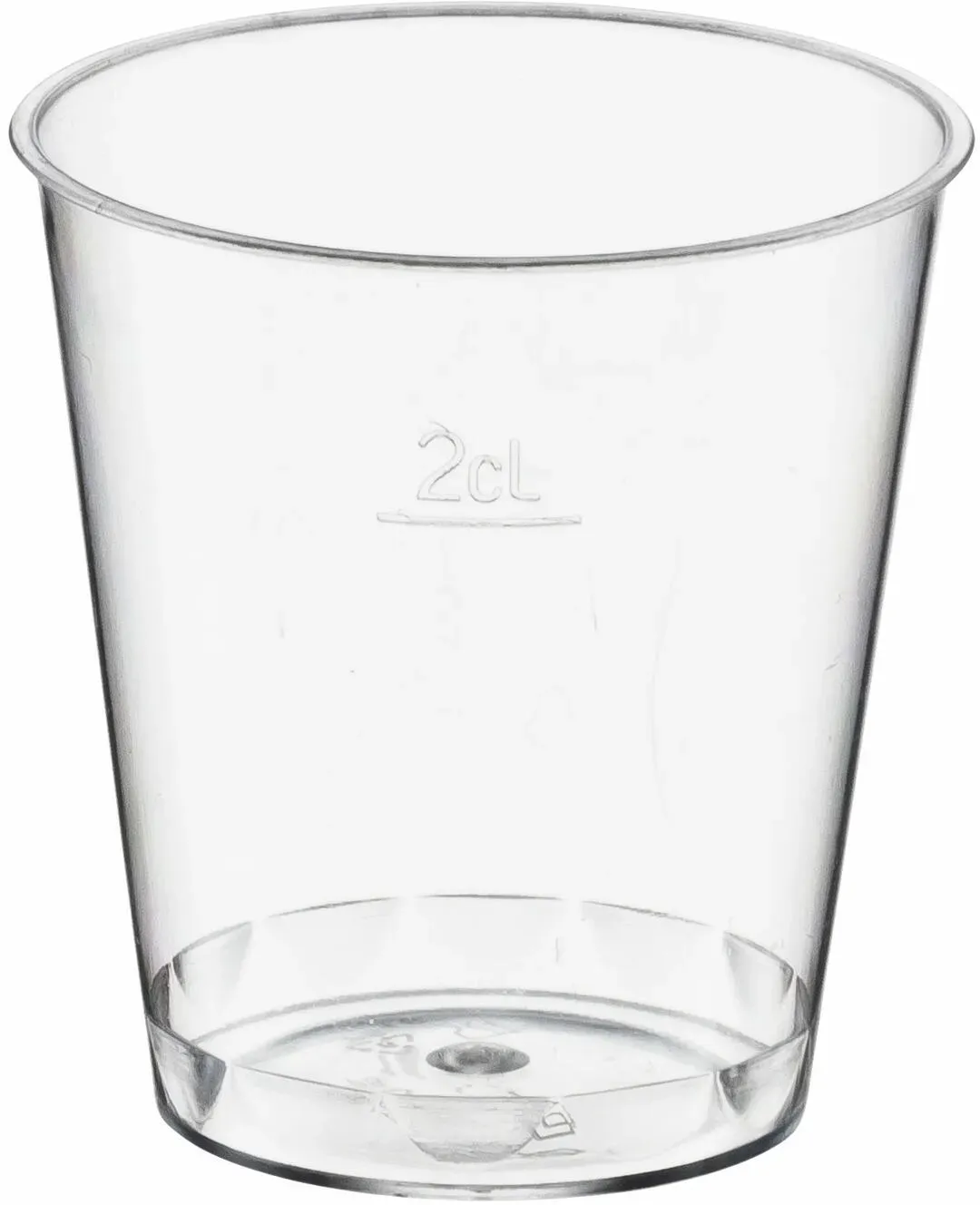 Einweg-Schnapsglas 2cl, PS, mit Eichstrich, transparent glasklar, 50 Stk.