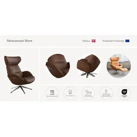 flexlux Relaxsessel More 90 x 107 x 89 cm Beige, drehbar, ergonomisch, mit Kopfteil
