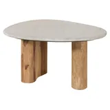 MASSIVMOEBEL24.DE Couchtisch Natur Weiß Sheesham 70 x 65 x 35 cm