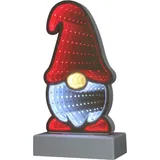 FHS International LED Wichtel Infinity Effekt Weihnachtsdekoration 6/18h Timer USB oder Batteriebetrieb - Rot