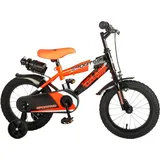 Volare Sportivo Kinderfahrrad 14 Zoll Mädchen Jungen Alter ab ca. 3,5 - 5 Jahre Größe 100 - 115 cm schwarz orange