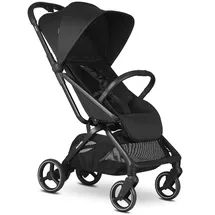 EasyWalker Rockey M - Pure Black, Für Kinder von 0-22 kg, Automatisch faltbar, Einzigartiges Zubehörsystem, Inklusive Regenschutz, Autositz kompatibel - schwarz