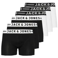 JACK & JONES Retro Boxershorts Schwarz / Weiß XL 6er Pack